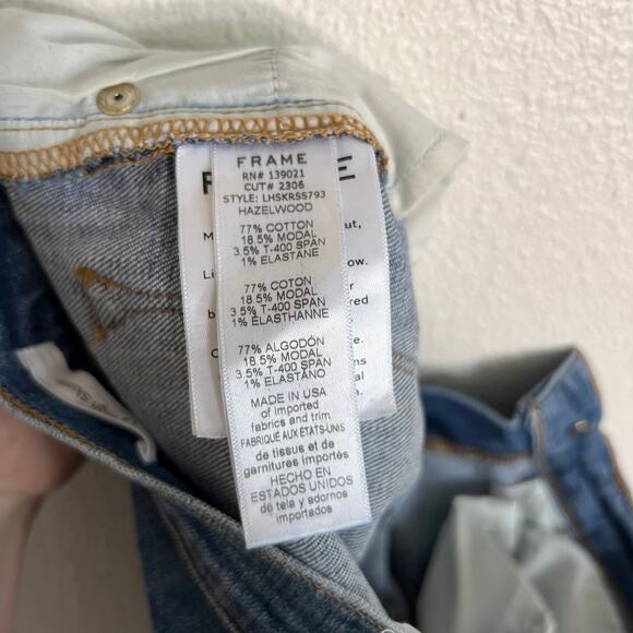 FRAME Le High Skinny Jeans Hazelwood Studded Hem Size 24 - Picture 8 of 8